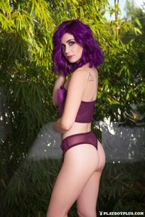 Lo in Playboy set Purple Rain